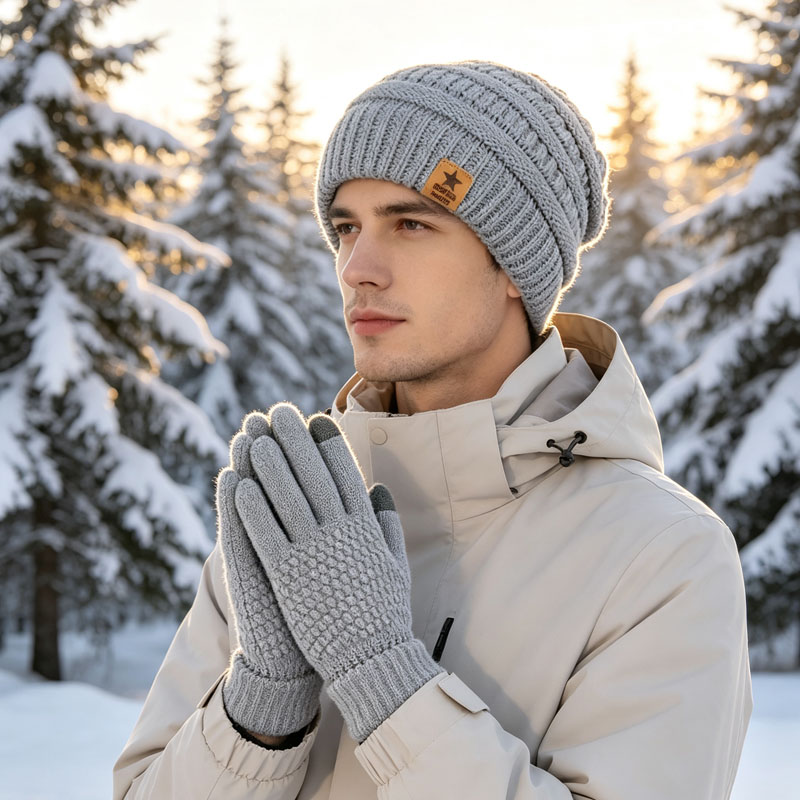 1-5PCS Winter Hat Gloves Set F - огляд і ціна Running Gear In Winter