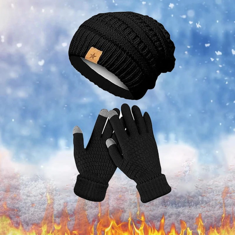 1-5PCS Winter Hat Gloves Set F - огляд і ціна Running Gear In Winter